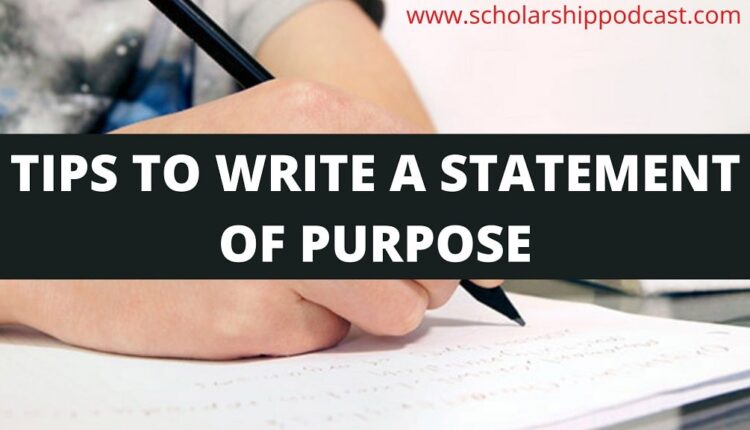 How do you start statement of purpose?